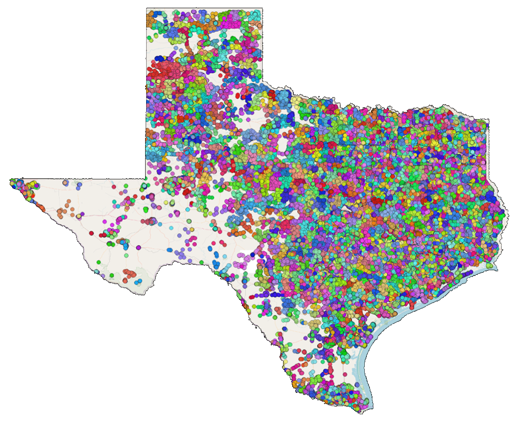 Estimated Texas precinct polygons